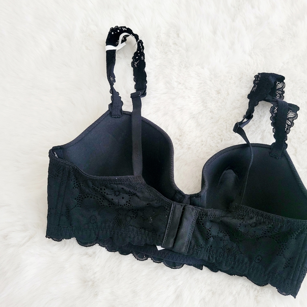 ☀️AERIE REAL HAPPY DEMI LIGHTLY LINED RETRO LACE BRA SIZE 34D - Picture 10 of 11
